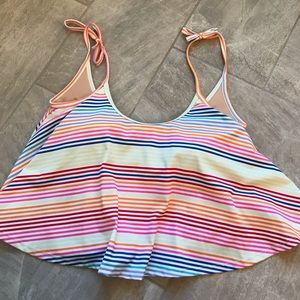 Kortni Jeane Rainbow Stripe Swing Swimsuit Top